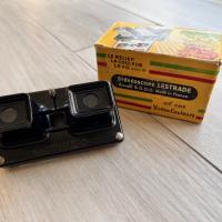 STEREOSCOPE EN BAKELITE NOIR ET SA BOITE AVANT 1958